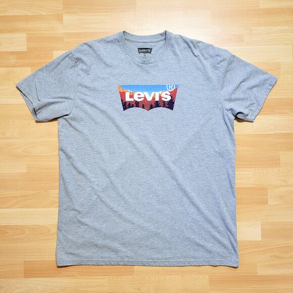Levis T-Shirt Mens Heather Gray Crew Neck Short Sleeve | Size: 2XL - Picture 1 of 10